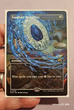 🔥 MTG - Sapphire Medallion - (Borderless) Modern Horizons 3 #349 Rare NM 🔥 - Image 1