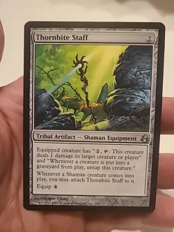 Thornbite Staff x1 MTG Morningtide Magic Light Play LP English - Image 1