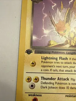 Dark Jolteon ERROR 1st Edition Thick Stamp 38/82 Team Rocket Pokemon Card | LP - Image 3