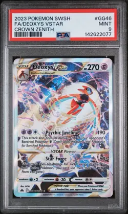 2023 POKEMON SWORD & SHIELD CROWN ZENITH #GG46 FULL ART/DEOXYS VSTAR PSA 9 - Image 1