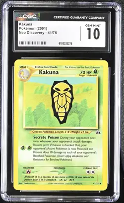 Pokemon 2001 Kakuna Neo Discovery 41/75 CGC 10 - Image 1