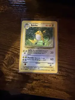 Pokemon TCG Raichu Base Set 14/102 Holo Unlimited Holo Rare MP/HP - Image 2