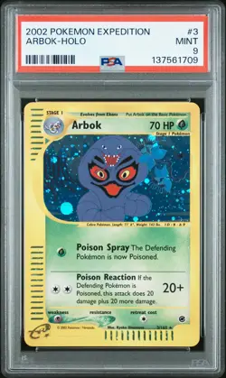 2002 Pokemon Expedition #3 Arbok Holo PSA 9 MINT - Image 1