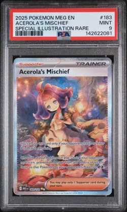 2025 Pokemon MEG EN Special Illustration Rare #183 Acerola's Mischief PSA 9 - Image 1
