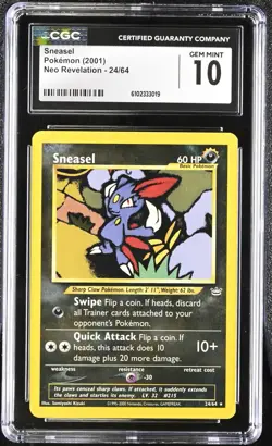 Pokemon 2001 Sneasel Neo Revelation 24/64 CGC 10 - Image 1