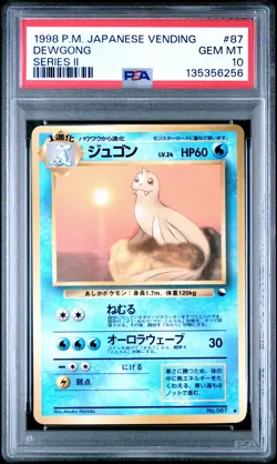 1998 POKEMON JPN VENDING SER II #87 DEWGONG PSA 10 - Image 1