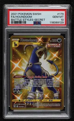 Secret - Houndoom Pokemon Sword & Shield Battle Styles PSA 10 GEM MT - Image 1