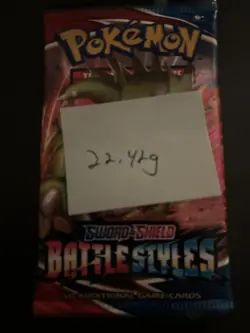 22.42g HEAVY Battle Styles Pokemon TCG Sword & Shield Sealed Booster Pack 820650808197 - Image 4