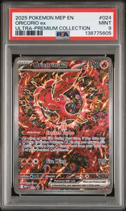 2025 POKEMON MEGA CHARIZARD X EX UPC PROMO #024 ORICORIO EX PSA 9 - Image 1