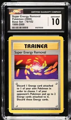 Pokemon Super Energy Removal 2000 Base Set 79/102 CGC 10 - Image 1