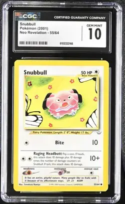 Pokemon Snubbull 2001 Neo Revelation 55/64 CGC 10 - Image 1