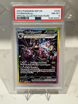 Pokemon TCG Hydreigon EX Surging Sparks SAR 240/191 PSA 8 - Image 1
