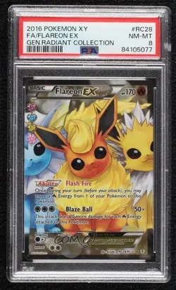 Full Art - Flareon EX Pokemon XY Generations Radiant Collection PSA 8 - Image 1
