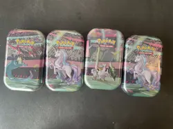 Pokemon Sealed TCG Galar Power Mini Tins H21 Cosmic Eclipse Packs Lot of 4 Tins - Image 1