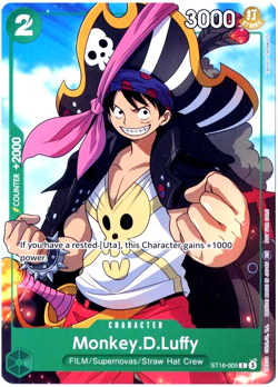 Monkey D. Luffy PROMO ALTERNATIVE ALT ART ST16-005 ONE PIECE NEAR MINT NM - Image 2