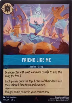 160/204 FRIEND LIKE ME INTO THE INKLANDS FOIL RARE DISNEY LORCANA CARD - Image 1
