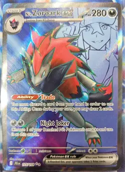 Pokemon TCG N's Zoroark EX Holo Ultra Rare Card 175/159 Sv09: Journey Together - Image 1