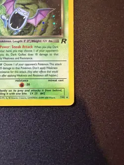 Dark Golbat Holo Rare Team Rocket 7/82 - WOTC 1999 - Vintage Pokemon Card - MP - Image 2
