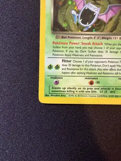 Dark Golbat Holo Rare Team Rocket 7/82 - WOTC 1999 - Vintage Pokemon Card - MP - Image 4