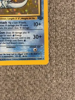 Pokemon TCG Vaporeon Jungle Holo Rare Card 12/64 LP Condition - Image 2
