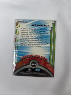 2000 Pokemon Topps Heroes And Villains Topps Card Blue Label #25 Pikachu Holo - Image 5