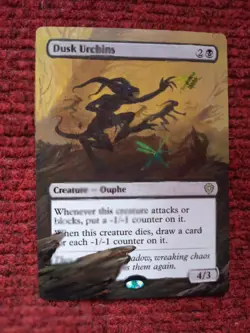 Dusk Urchins MTG Lorwyn Eclipsed Commander Hand Painted Borderless Altered Art v - Image 2