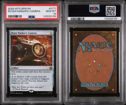 2025 MTG SPIDER-MAN #0171 PETER PARKER'S CAMERA (RARE) PSA 10 - POP 1 - Image 3