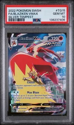 PSA 10 Blaziken VMax TG15/TG30 Silver Tempest Pokemon Trainer Gallery English - Image 1
