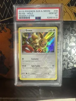 2019 Pokemon Eevee Holo Hidden Fates #48 psa 10 - Image 1