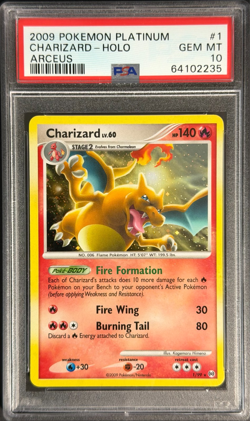 2009 Pokemon Platinum #1 Charizard - Holo Arceus PSA 10 POP 50!! - Image 1