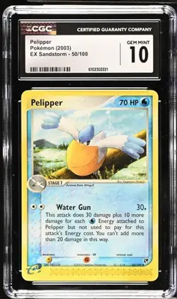 Pokemon Pelipper 2003 EX Sandstorm 50/100 CGC 10 - Image 1