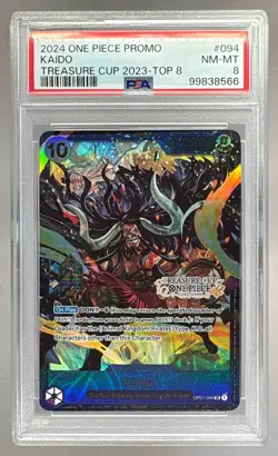 99838566 Kaido 2024 Japanese One Piece 2023 Treasure Cup Top 8 Promo PSA 8 - Image 1