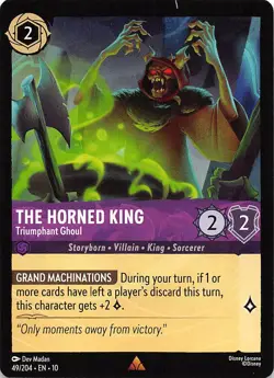 The Horned King Triumphant Ghoul 49/204 Whispers in the Well Disney Lorcana - Image 1