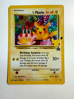 Birthday Pikachu #24 Holo Bleed 25th Anniversary Celebrations Pokemon Card NM-M - Image 1