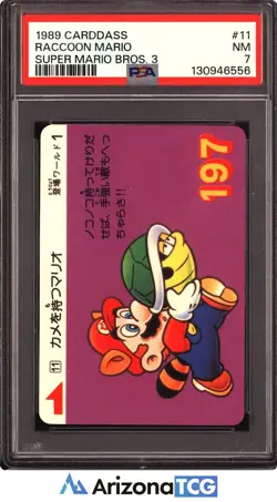 Nintendo 1989 Raccoon Mario 11 Carddass Super Mario Bros. 3 Japanese PSA 7 - Image 1