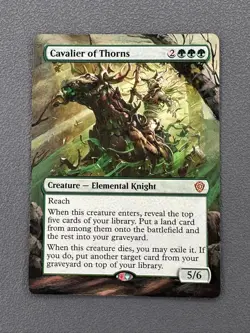 Cavalier of Thorns MTG Lorwyn Eclipsed Commander Hand Painted Full Altered Art v - Image 1
