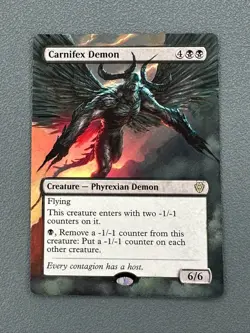 Carnifex Demon MTG Lorwyn Eclipsed Commander Hand Painted Borderless Altered Art - Image 1