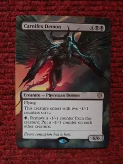 Carnifex Demon MTG Lorwyn Eclipsed Commander Hand Painted Borderless Altered Art - Image 2