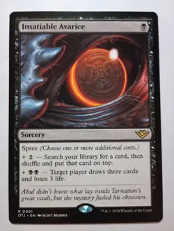 MTG Insatiable Avarice Outlaws of Thunder Junction OTJ 91/274 Regular Rare - Image 1
