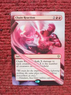 Chain Reaction MTG Lorwyn Eclipsed Commander Hand Painted Borderless Altered Art - Image 2