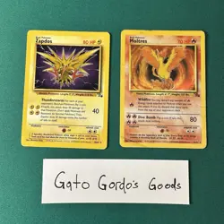 Pokemon TCG - 1999 Fossil Zapdos 30/62 & Moltres 12/62 UNGRADED - Image 2