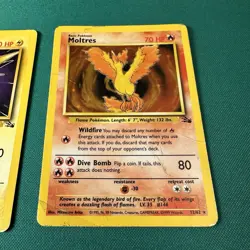 Pokemon TCG - 1999 Fossil Zapdos 30/62 & Moltres 12/62 UNGRADED - Image 5
