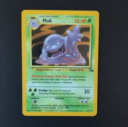 Pokemon Muk Fossil 13/62 Holo Rare 70 HP Stage 1 Unlimited TCG Card - Image 1