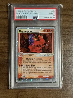 Pokemon Magcargo ex 95/97 Dragon Holo PSA 9 Mint - Image 1
