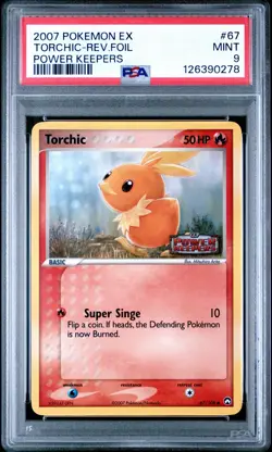 2007 POKEMON EX POWER KEEPERS #67 TORCHIC-REVERSE FOIL PSA 9 - Image 1