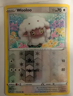 Wooloo 153/202 - Sword & Shield Base Pokemon Reverse Holo Foil Nice! - Image 1
