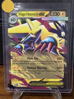 Pokemon TCG Mega Evolution Mega Manectric Ex 050/132 Double Rare Holo NM - Image 1