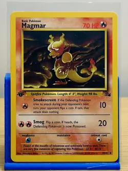 Magmar 39/62 Fossil Regular 1st Edition Pokemon WOTC MP - Image 1