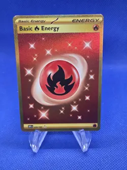 Pokemon SV03 Obsidian Flames Basic Fire Energy 230/197 Gold Hyper Rare NM/LP - Image 1