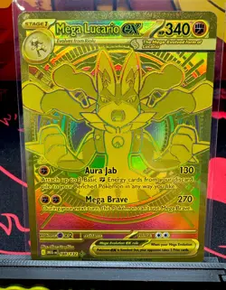 Pokemon Mega Lucario EX TCG Card 188/132 Evolutions Gold - Image 1